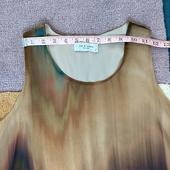 Lola & Sophie Silk OilSlick Sleeveless Top Size Medium - Picture 4 of 17